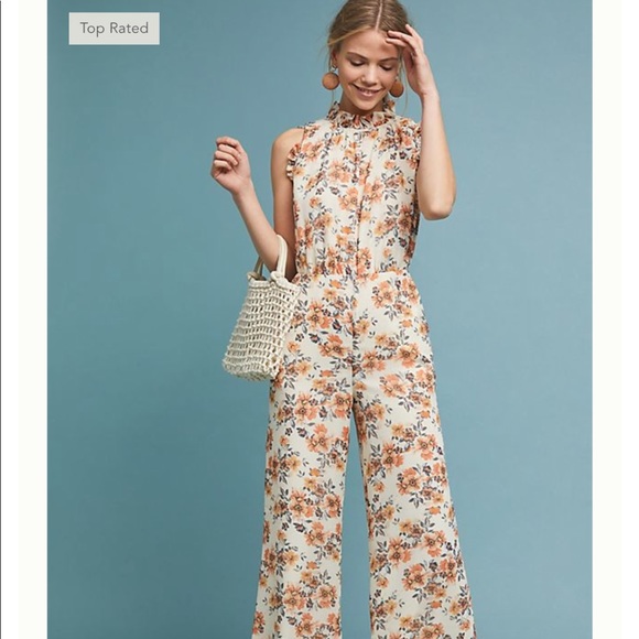 anthropologie floral jumpsuit